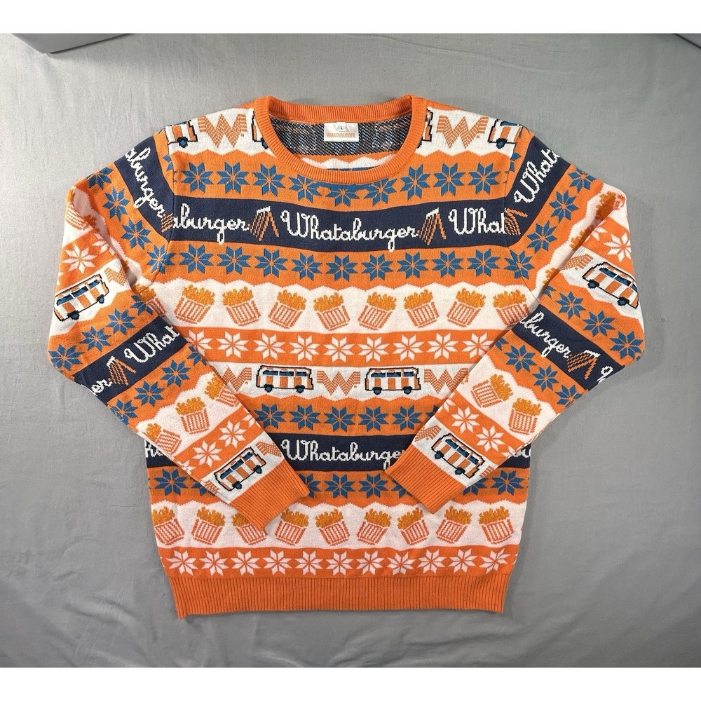 Whataburger Ugly Christmas Sweater Men's Large‎ Holiday Texas Vibes